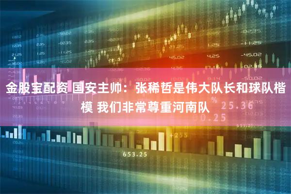 金股宝配资 国安主帅：张稀哲是伟大队长和球队楷模 我们非常尊重河南队